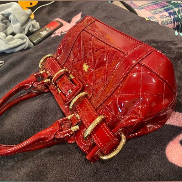 Burberry patent leather Burgundy handbag - Picture 5 of 17